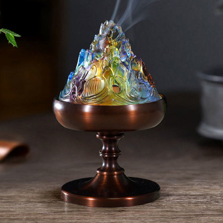 Liuli Crystal Mountain Healing Meditation Incense Burner