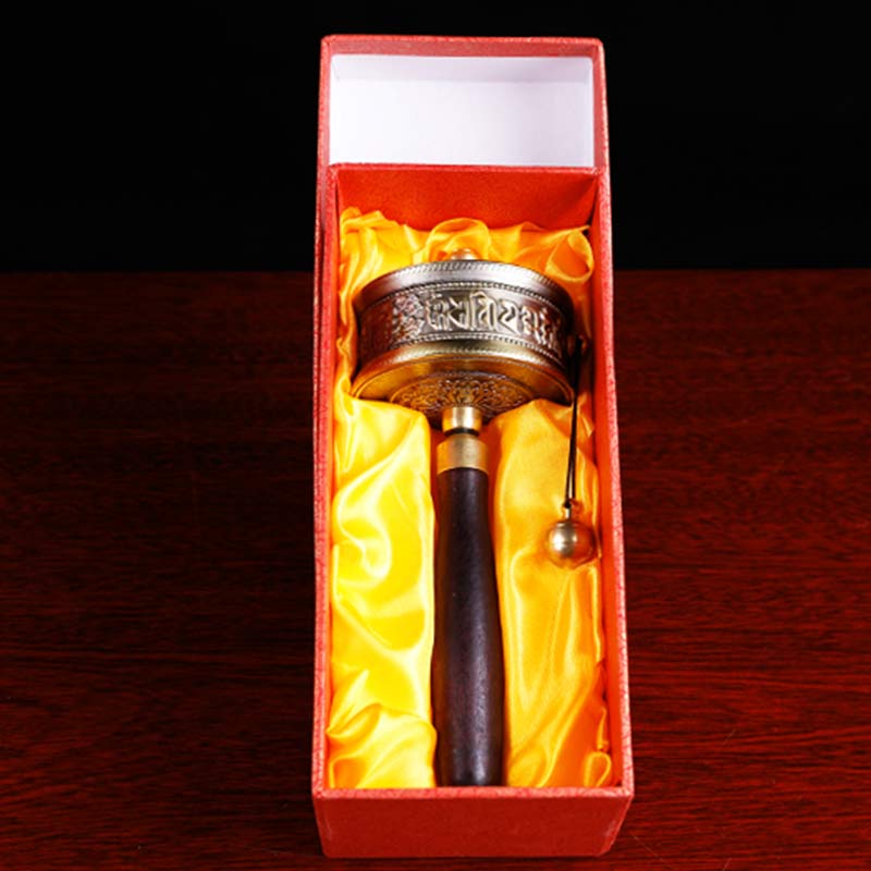 Tibetan Prayer Wheel Six True Words Sandalwood Protection Decoration