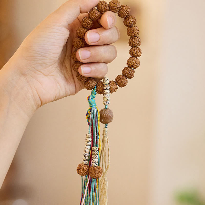 Buddha Stones Tibet Rudraksha Bodhi Seed Amulet Wealth Luck Bracelet