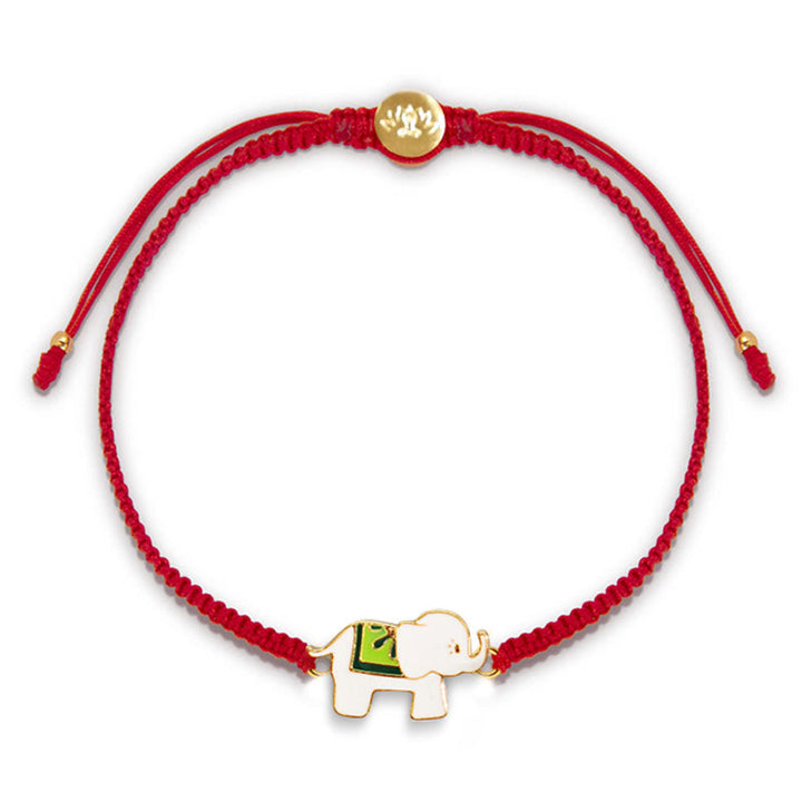 Tibetan Handmade 925 Sterling Silver Lucky Elephant Red String Bracelet (Extra 30% Off | USE CODE: FS30)