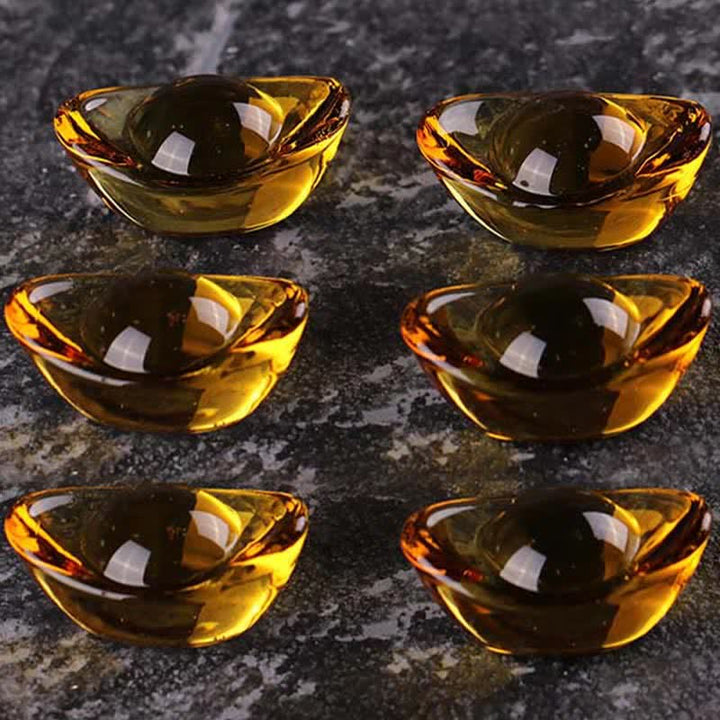 Handmade Liuli Crystal Treasure Bowl Art Piece Home Decoration