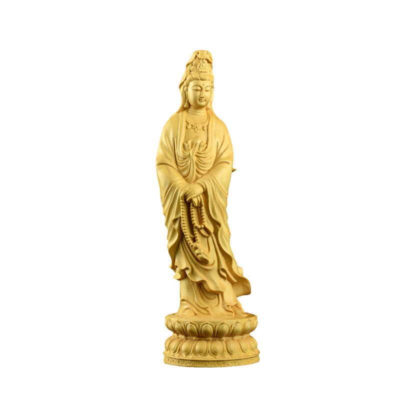 Buddha Stones Avalokitesvara Boxwood Blessing Home Decoration