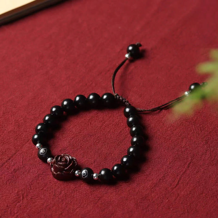 Buddha Stones Small Leaf Red Sandalwood Sooth Bracelet