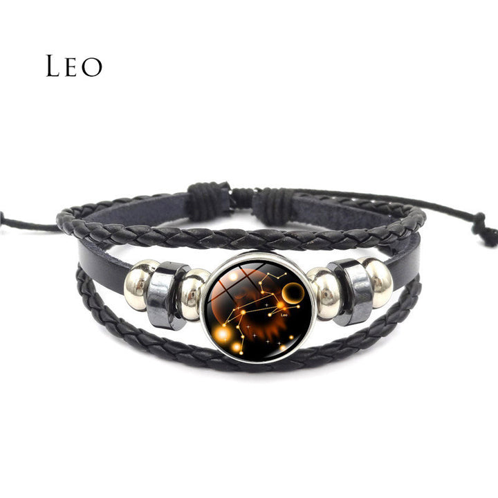 Buddha Stones 12 Constellations of the Zodiac Moon Protection Bracelet