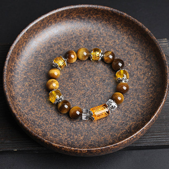 Buddha Stones Tiger Eye Bead Fortune Prosperity Bracelet