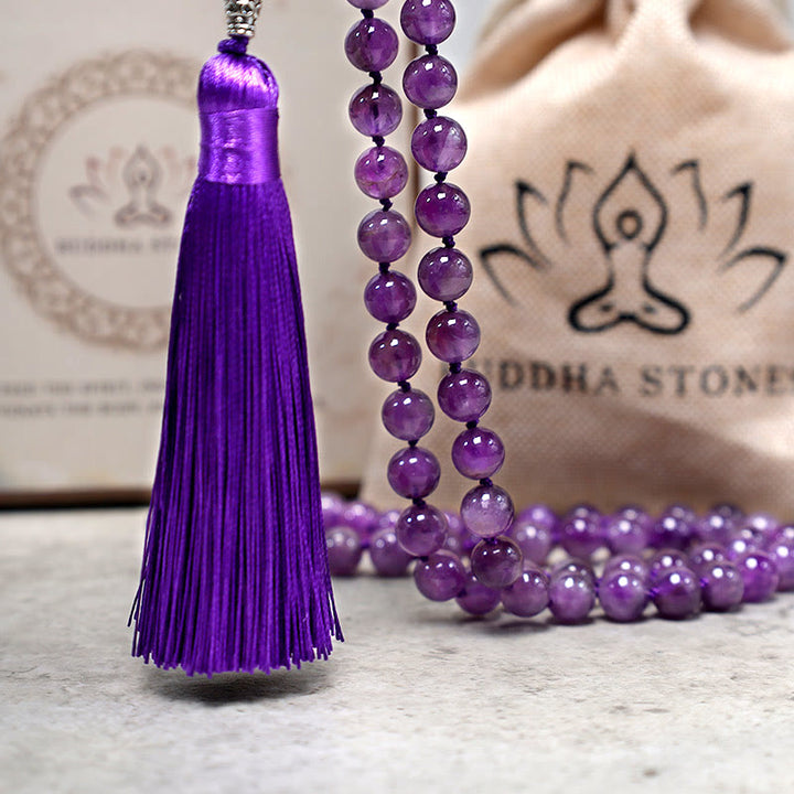 Tibetan 108 Mala Beads Necklace Yoga Meditation Prayer Beads Necklace