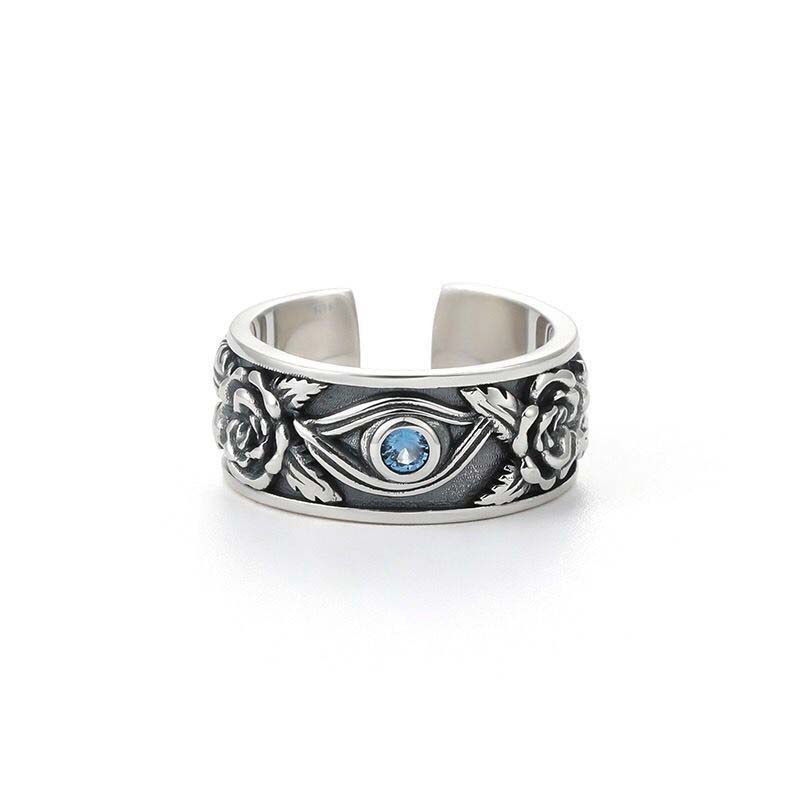 Eye Of Horus Crystal Protection Copper Adjustable Ring
