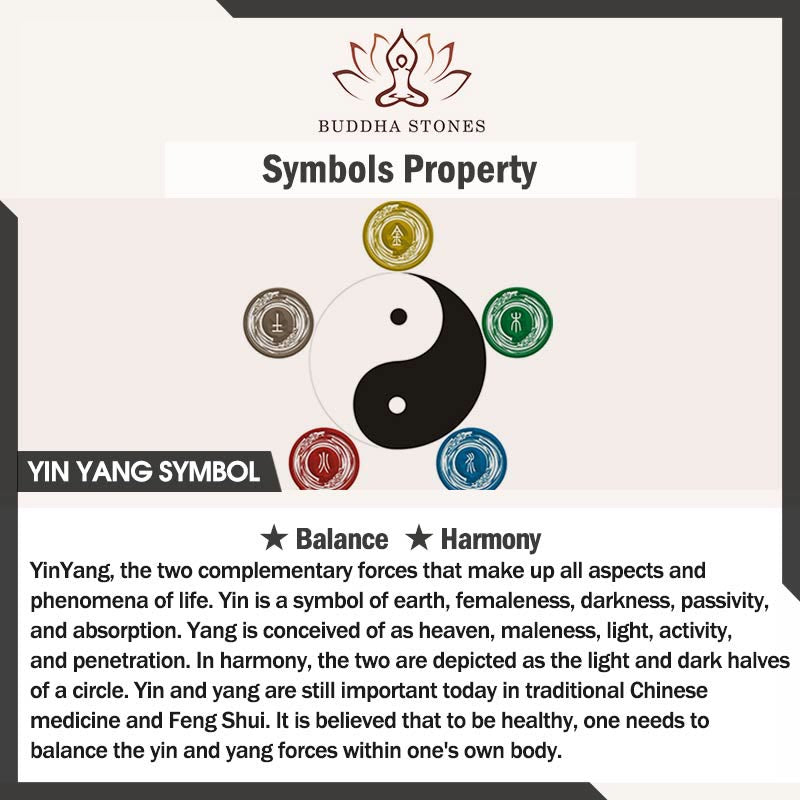 Buddha Stones Ebony Wood Chinese Character Yin Yang Engraved Gourd Balance Bracelet