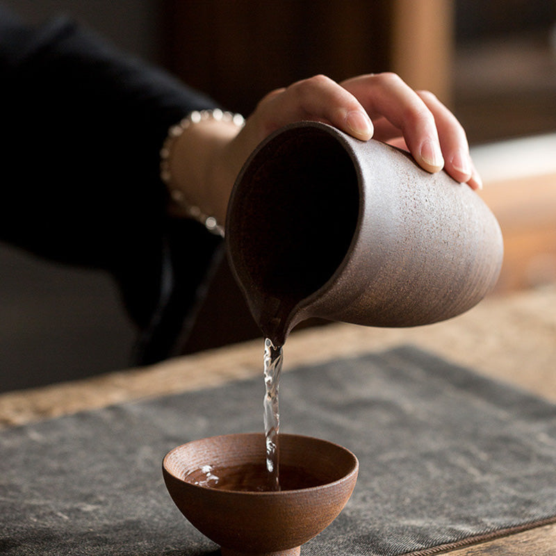 Buddha Stones Handcrafted Retro Brown Ceramic Teacup Kung Fu Tea Cup