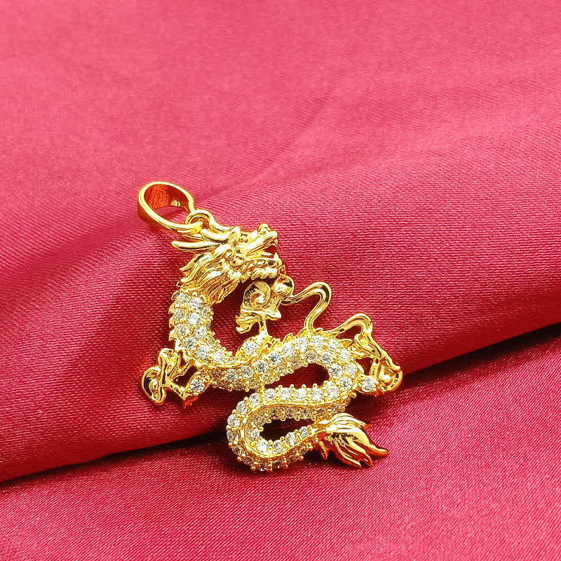 Gold Dragon Protection Necklace Pendant