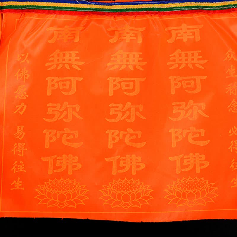 Tibetan 7 Colors Windhorse Letter Auspicious Lotus Outdoor 21 Pcs Prayer Flag