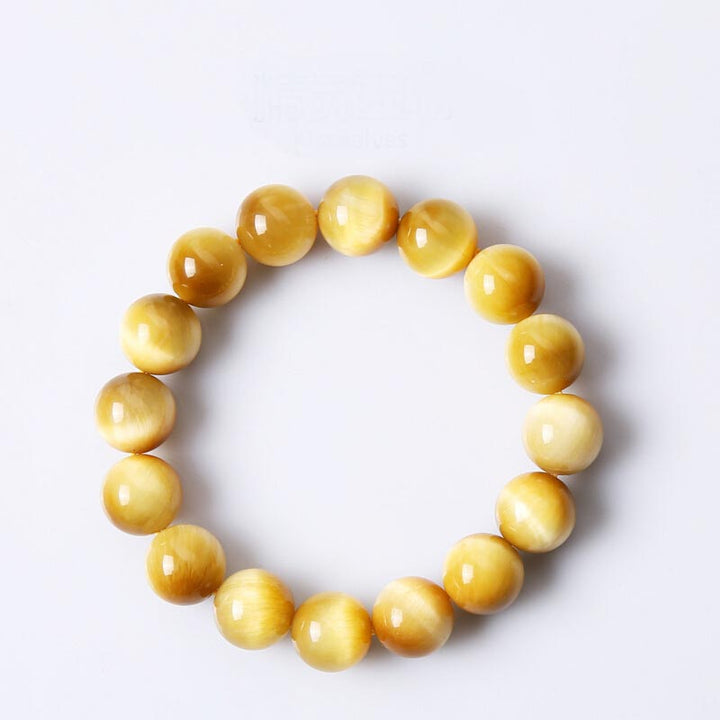 Buddha Stones  Anxiety Stress Healing Crystal Tiger Eye Bead Bracelet