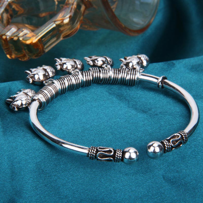 925 Sterling Silver Elephant Strength Bracelet Bangle