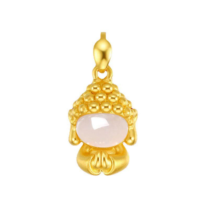 White Jade Buddha Success Pendant Necklace