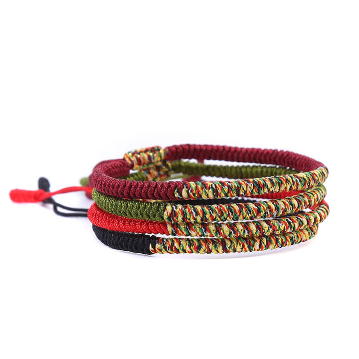 Buddha Stones Tibetan Handmade Multicolor King Kong Knot Luck Strength Braided Bracelet