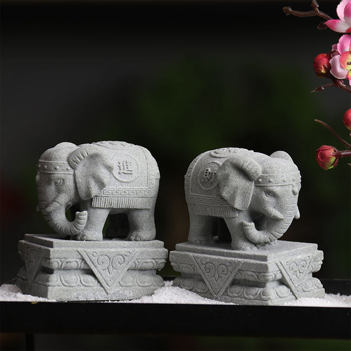 Buddha Stones Lion Fu Foo Dogs Elephant Ward Off Evil Blessing Home Decoration