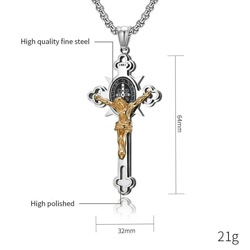 FREE Today: ST.Benedict Protection Cross Power Pendant Necklace