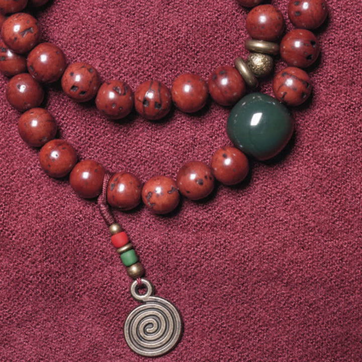 Bodhi Seed Cyan Jade Copper Peace Luck Bracelet