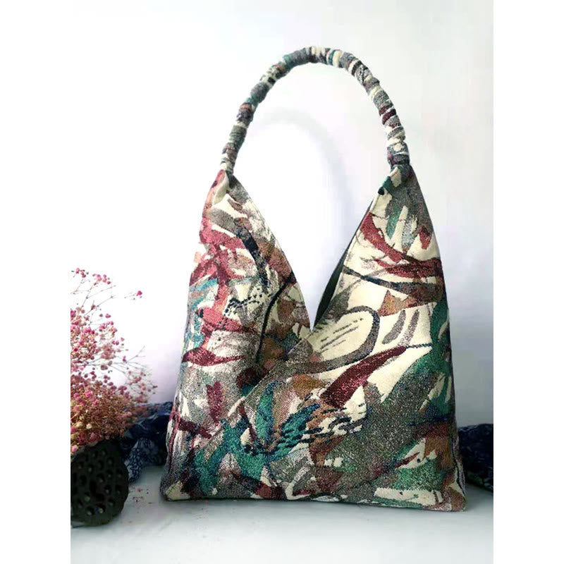 Handmade Embroidery Pattern Canvas Shoulder Bag Tote Bag Set