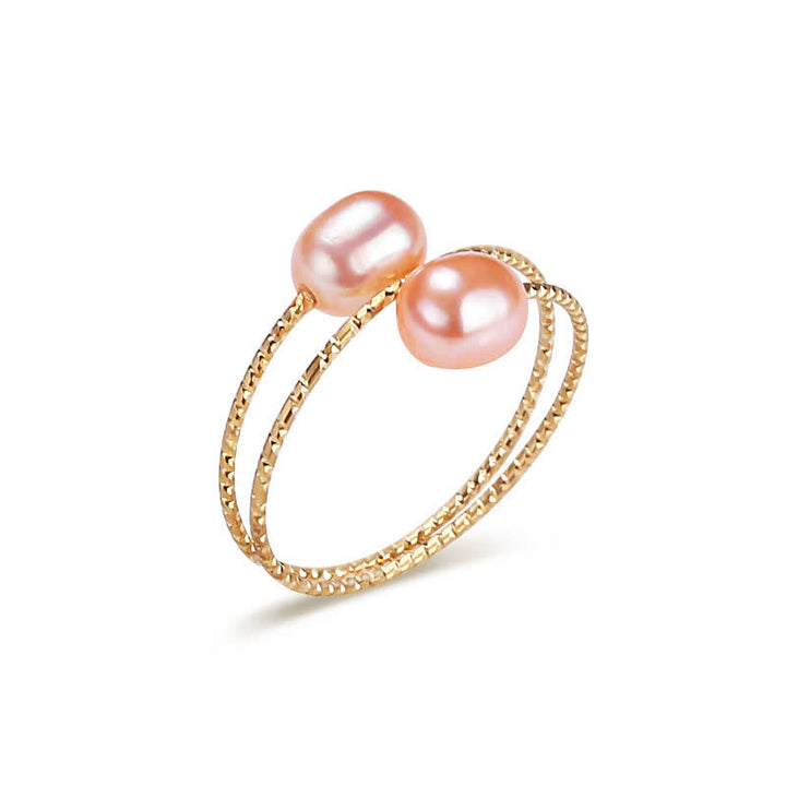 Pearl Happiness Wealth Double Single Ring