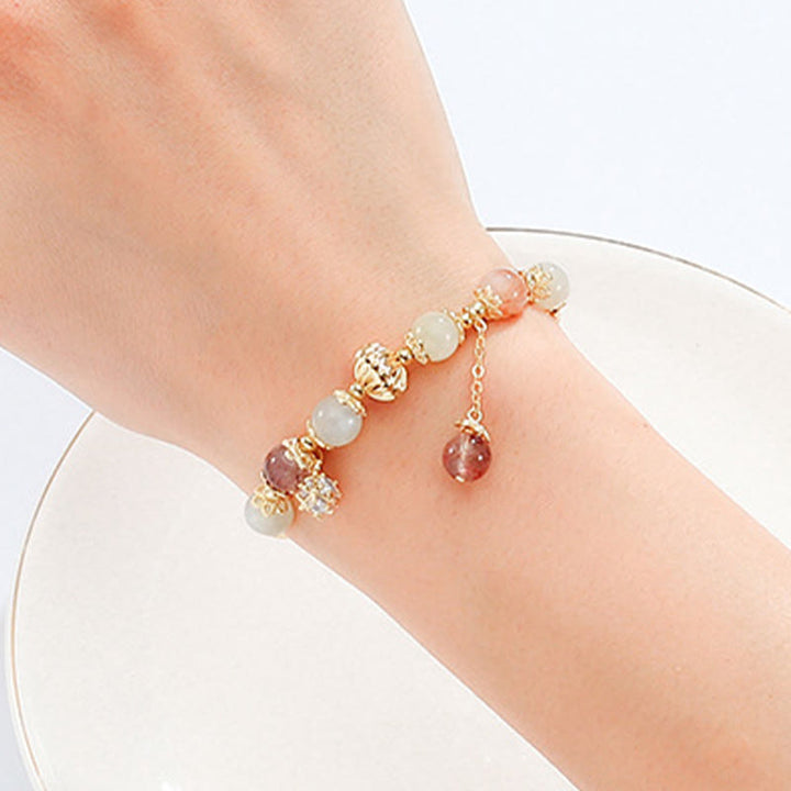 Colorful Rutilated Quartz Cat Eye Zircon Auspiciousness Bead Bracelet