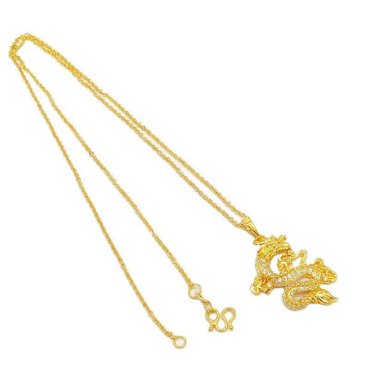 Gold Dragon Protection Necklace Pendant