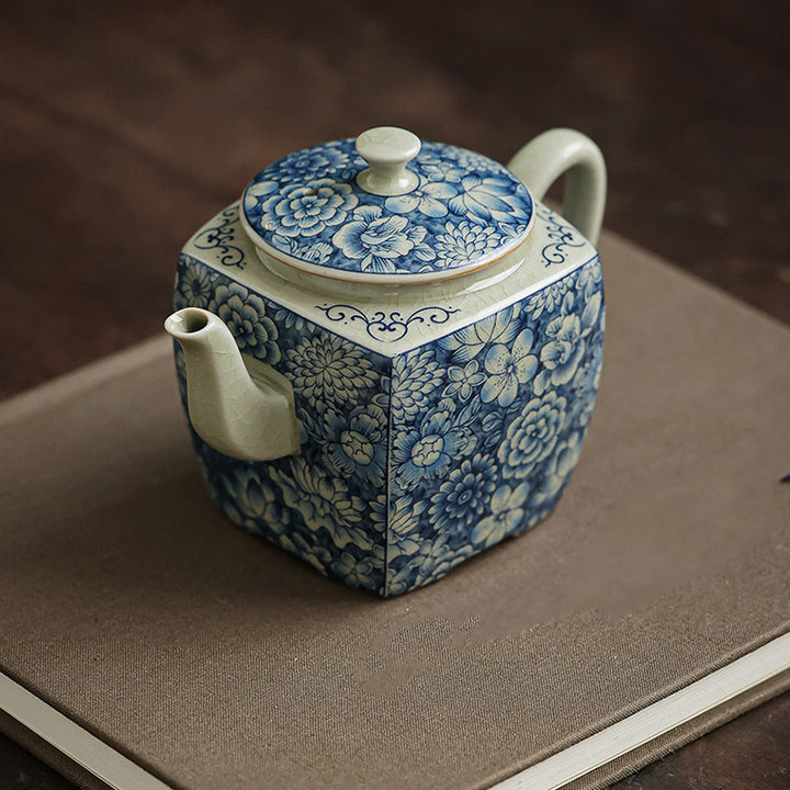 Buddha Stones Blue and White Porcelain Chinese Gongfu Tea Ceramic Kung Fu Teapot Cup Tea Filter Canister