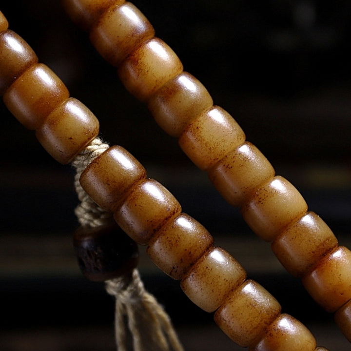 Tibet 108 Mala Beads Yak Bone Amber Balance Bracelet