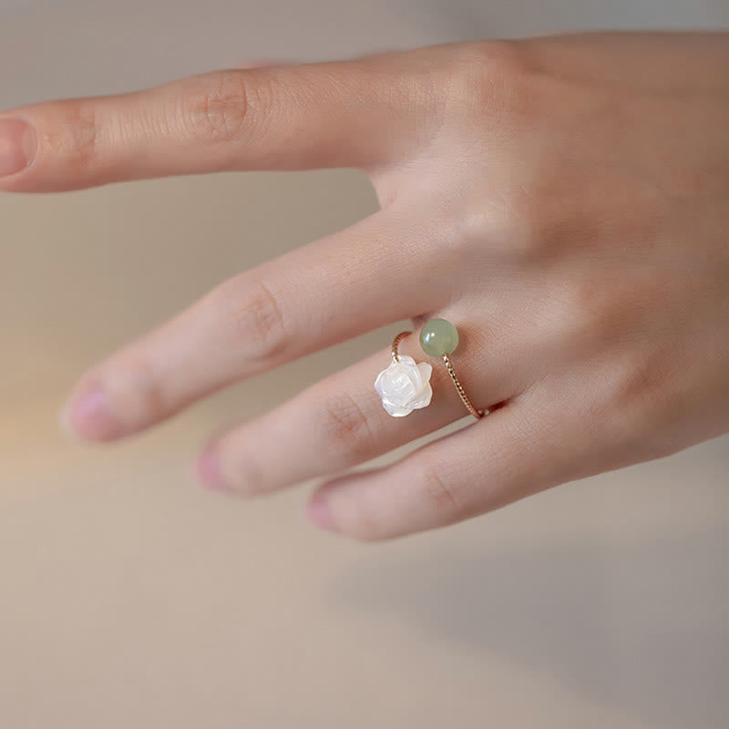 FREE Today: The Lucky Rose Flower Jade Tridacna Ring