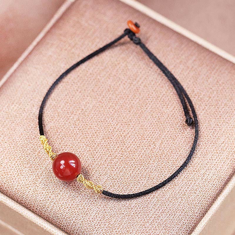 Buddha Stones Natural Red Agate Chalcedony Self-acceptance Confidence String Bead Bracelet Necklace Pendant