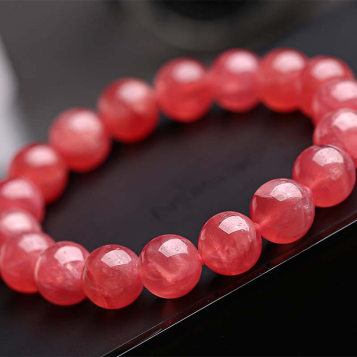 Buddha Stones Natural Strawberry Quartz Blessing Healing Bracelet