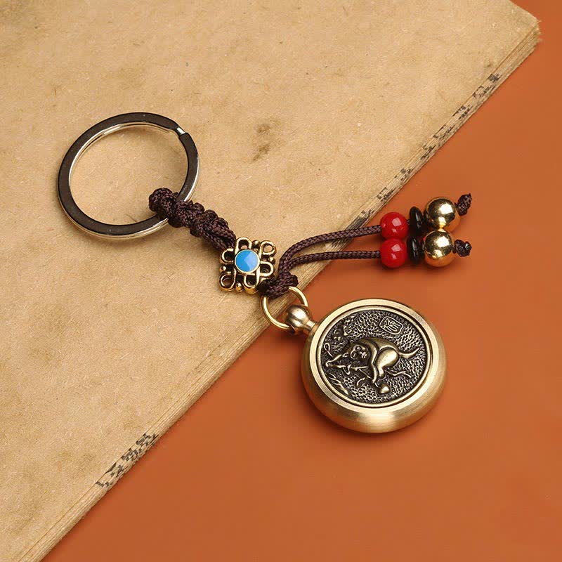 12 Chinese Zodiac Blessing Wealth Fortune Keychain