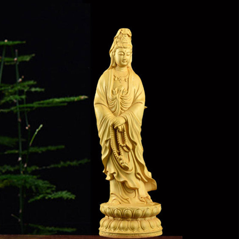 Buddha Stones Avalokitesvara Boxwood Blessing Home Decoration