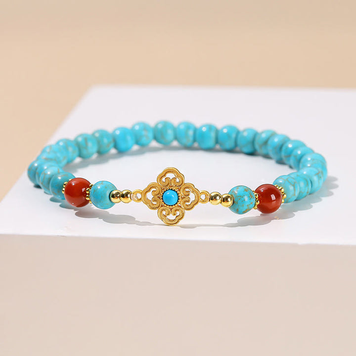 Buddha Stones Turquoise Bead Protection Balance Bracelet