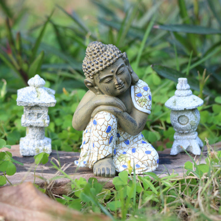 Meditating Zen Buddha Serenity Resin Statue Figurine Home Decoration