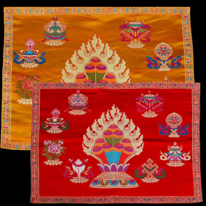 Prayer Altar Mat Healing Meditation 8 Auspicious Symbols Mat