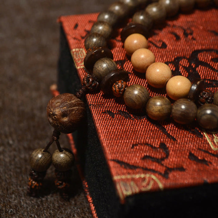 Tibetan Sandalwood Protection Charm Mala Bracelet