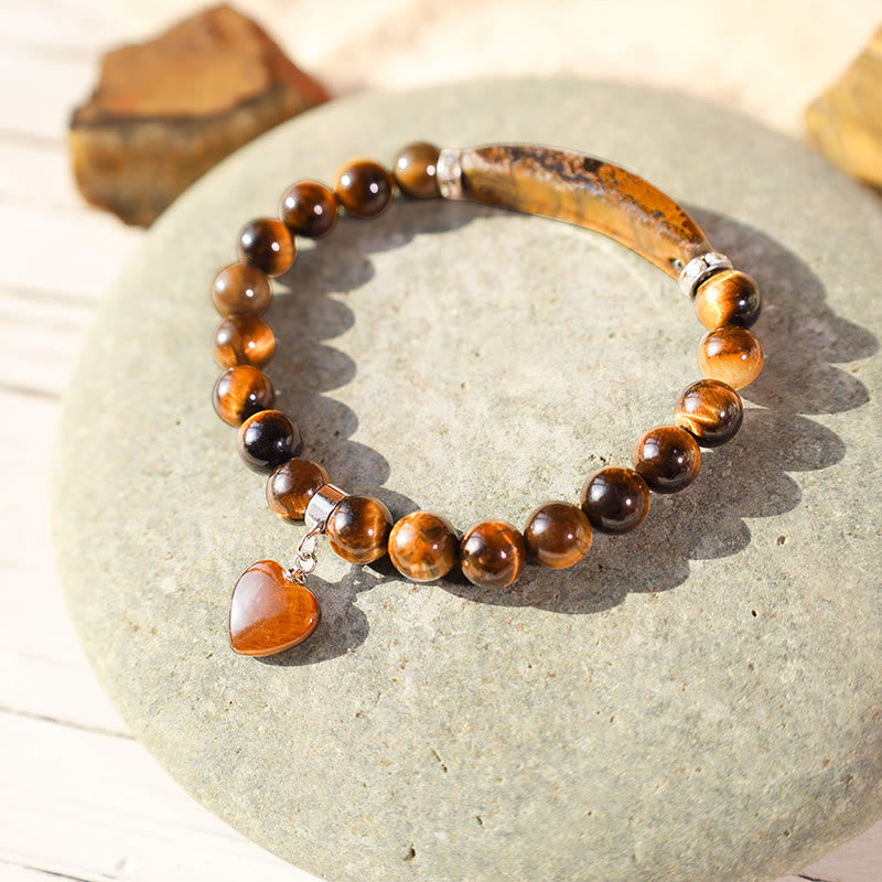 Buddha Stones Natural Quartz Love Heart Healing Beads Bracelet