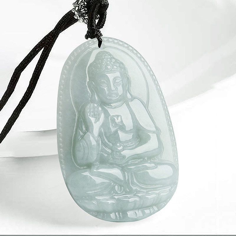 Buddha Stones Chinese Zodiac Natal Buddha Jade Wealth Prosperity Necklace Pendant