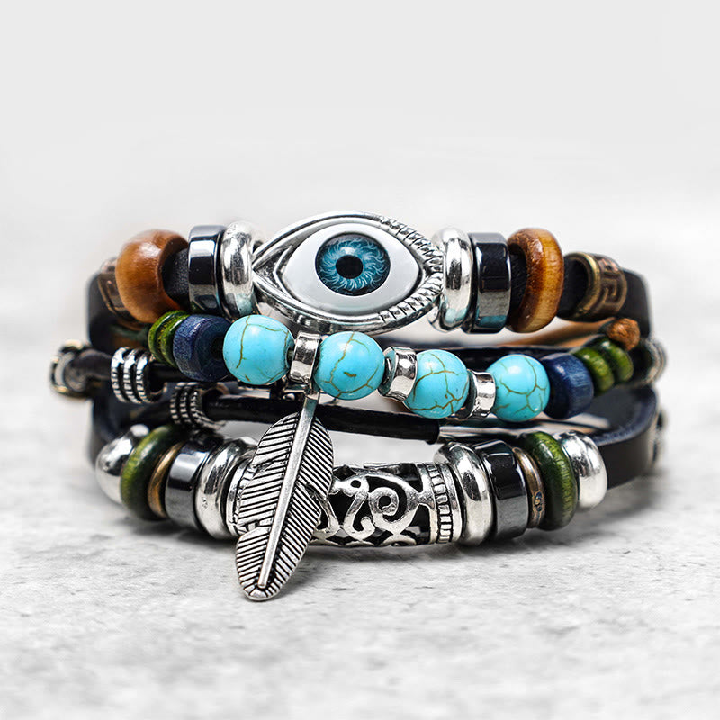 Buddha Stones Tibetan Turquoise Evil Eye Purification Bracelet