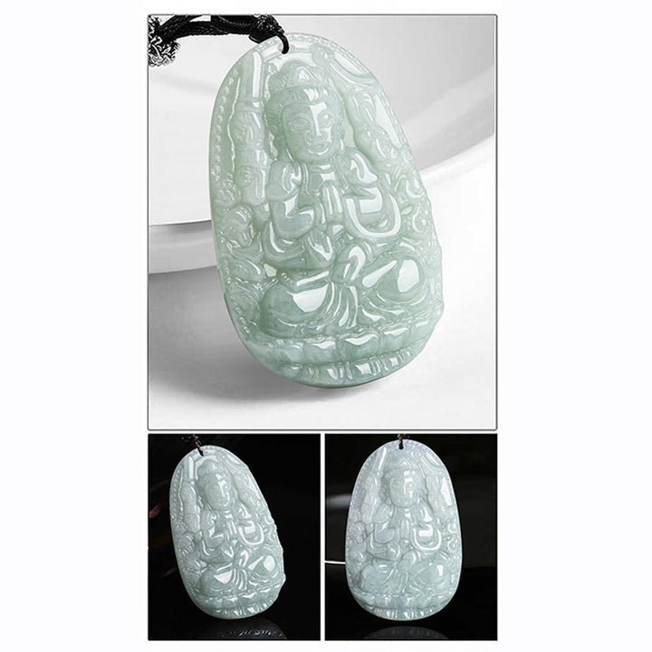 Buddha Stones Chinese Zodiac Natal Buddha Jade Wealth Prosperity Necklace Pendant