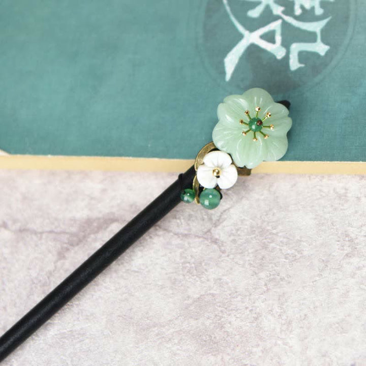 Green Aventurine Flower Agate Positivity Hairpin Decoration