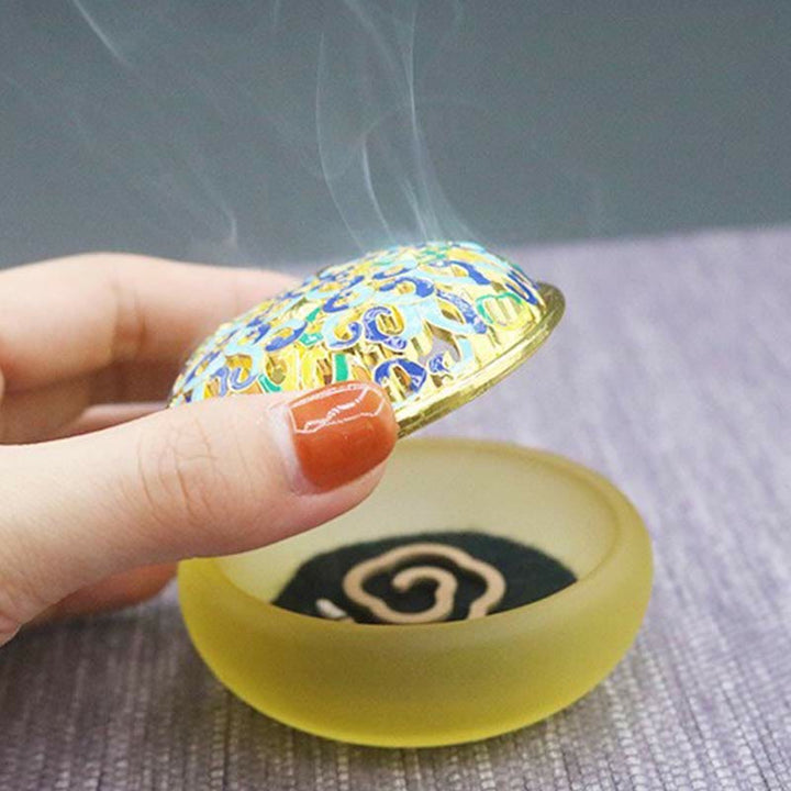 Lotus Liuli Crystal Healing Meditation Incense Burner