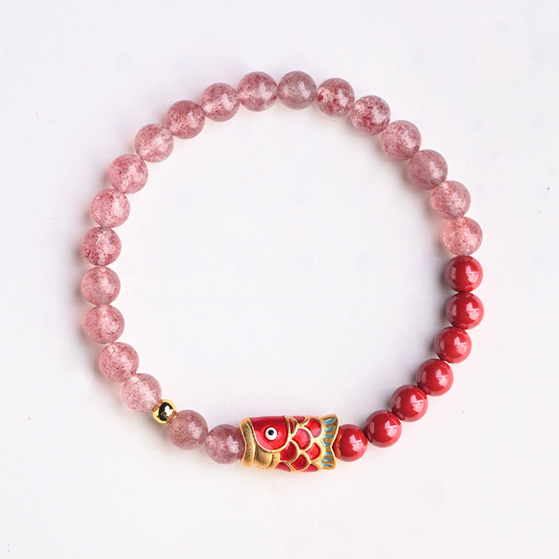 FREE Today: The Wealth and Prosperity Koi Fish Quartz Cinnabar Lucky Healing Bracelet