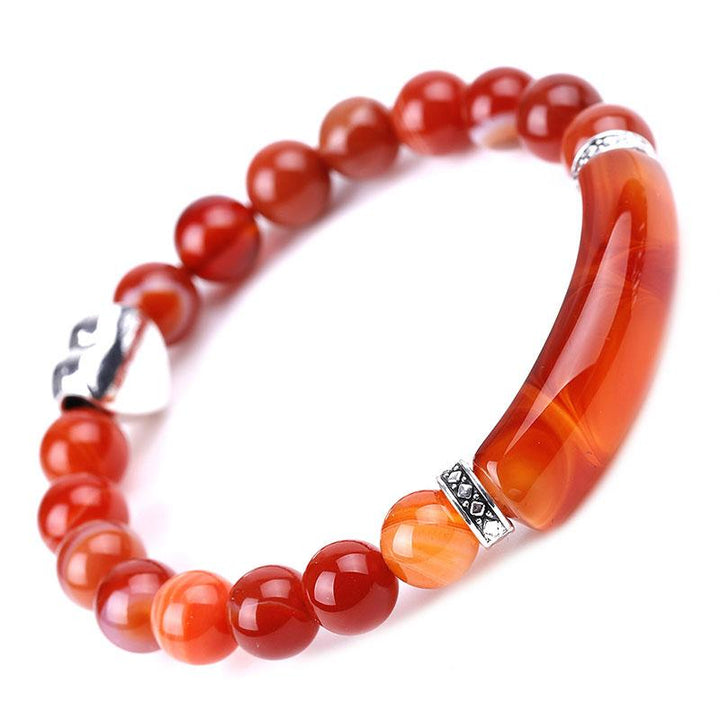 Natural Crystal Beads Unisex Heart Bracelet (Extra 30% Off | USE CODE: FS30)