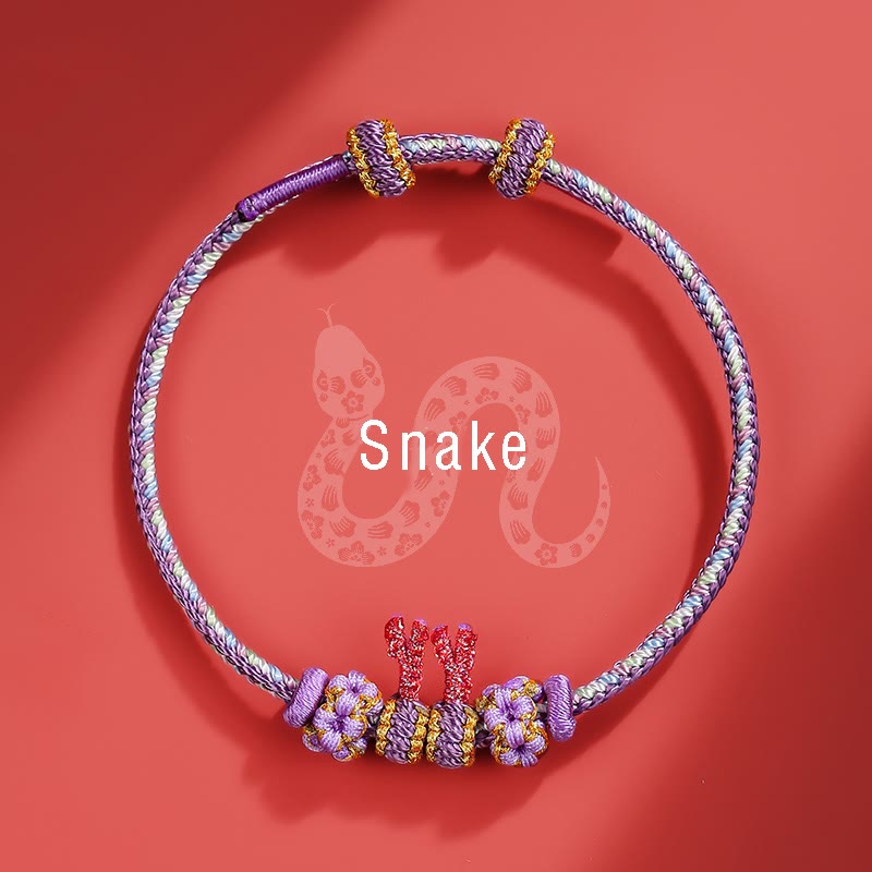 Buddha Stones Handmade Year of the Dragon Cute Chinese Zodiac Luck Braided Bracelet