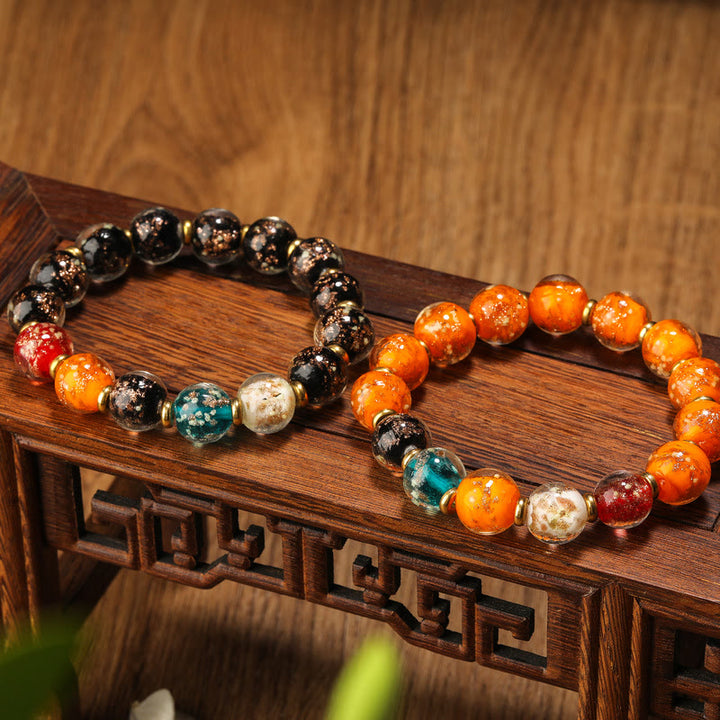 Buddha Stones Luminous Liuli Glass Bead Luck Fluorescent Bracelet