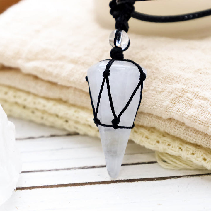 Buddha Stones Natural Stone Pointed Pendant Necklace