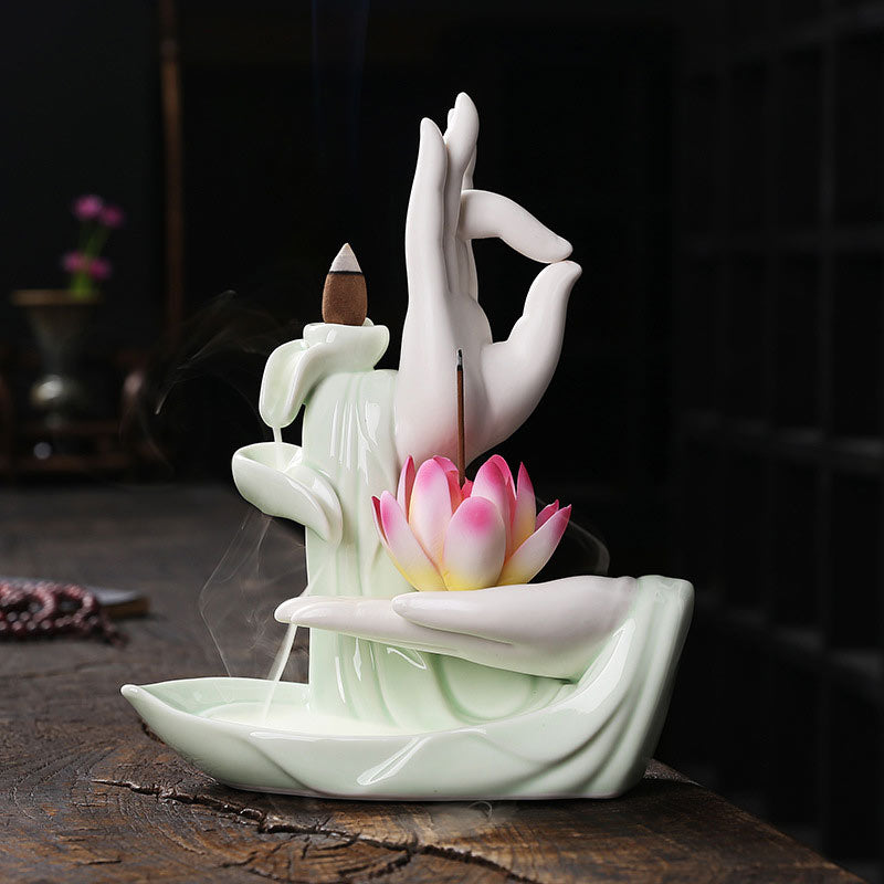 Tibetan Lotus Blessing Incense Burner Decoration