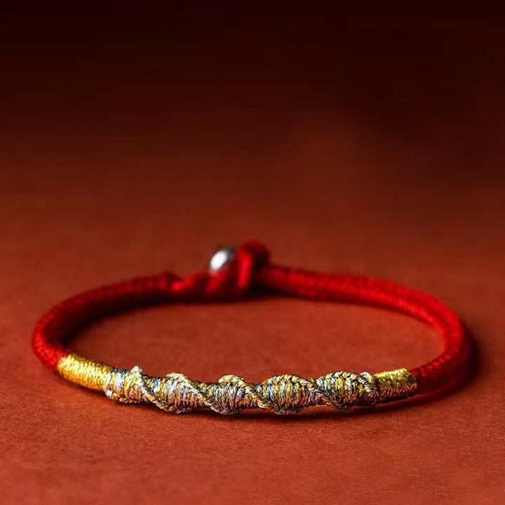 Buddha Stones 925 Sterling Silver Luck Strength Red String Protection Braid Bracelet